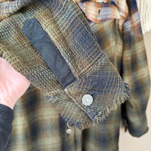 Free People Anneli Plaid Shirt Jacket textured longline thick D - Picture 9 of 13
